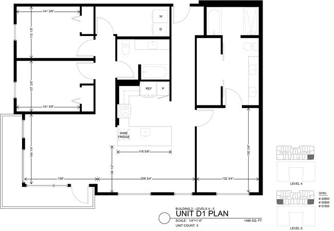 3 Bedroom 2 Bath W408 floor plan